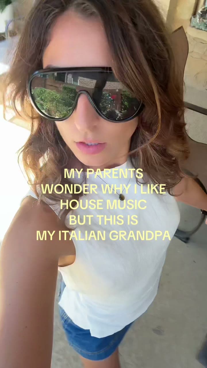 Makenna telling a funny story about her Italian grandpa and house music
