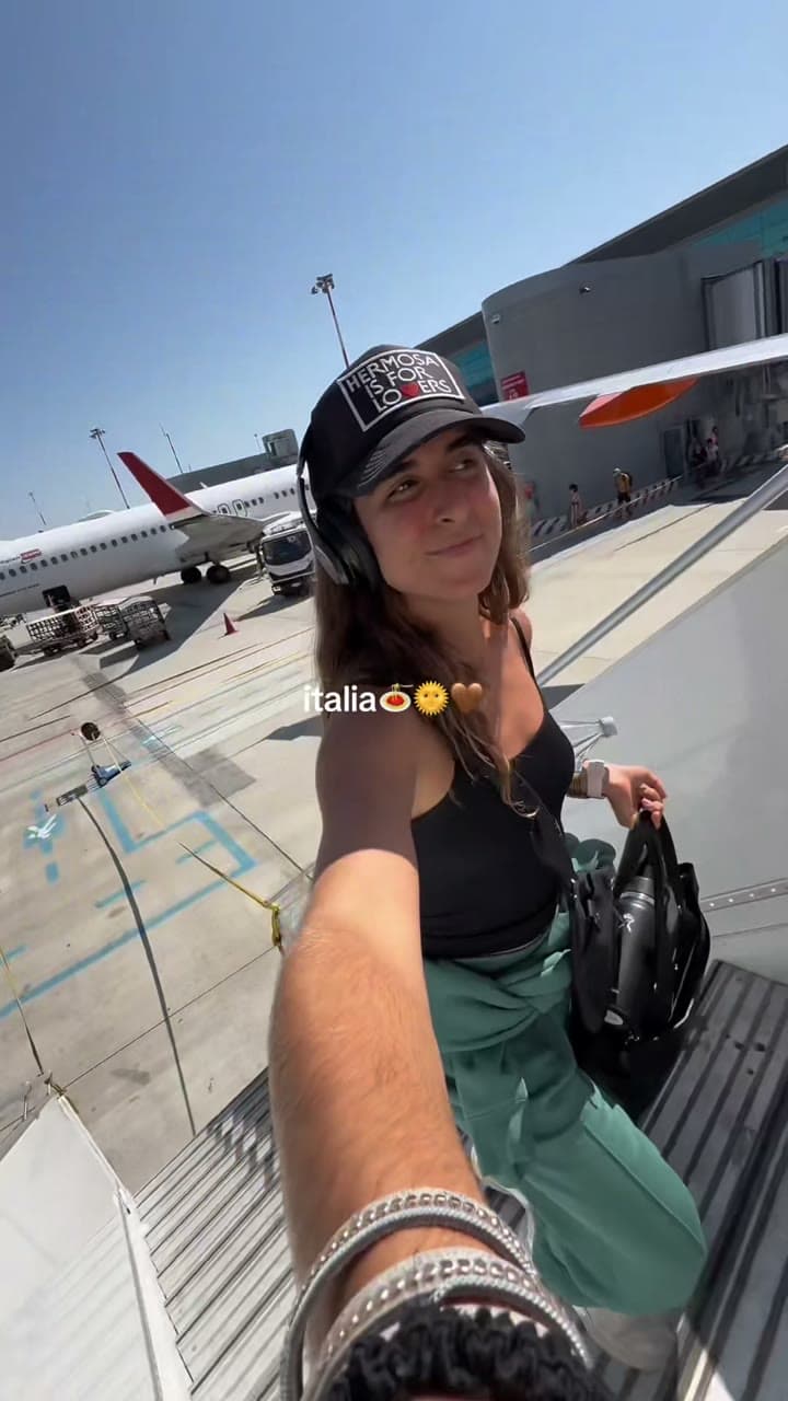 Makenna at a marina in Italy
