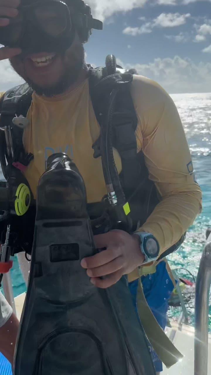 Makenna preparing to scuba dive in Bonaire